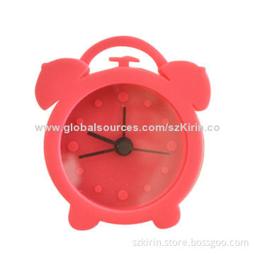 Mini Silicone Table Clock with Alarm Function, Measures 5.5*6.4*2cm